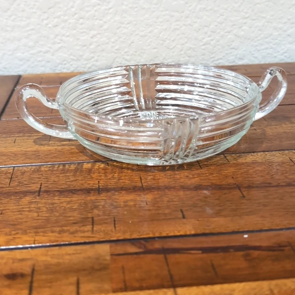 5 1930's Anchor Hocking Manhattan Ribbed Handled Dessert Side Dish Bowls 6
